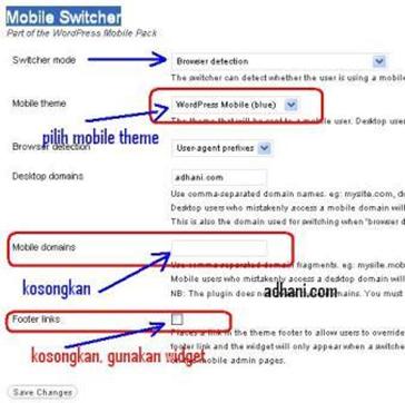 Cara Setting menu Mobile Switcher di Mobile Pack