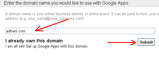 input domain di google apps