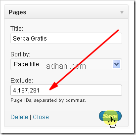 exclude page id wordpress