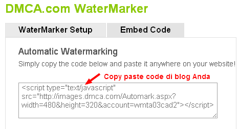 embed code watermarker