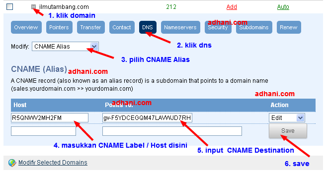 input cname alias