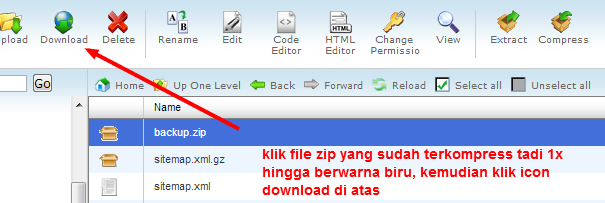 Cara download file dari cpanel