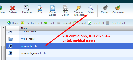 cara melihat isi file config.php