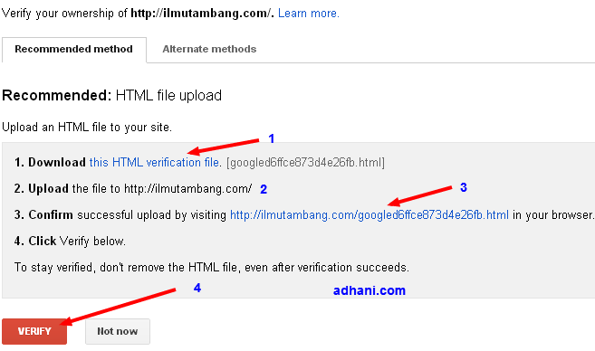 verifikasi googleapps dengan upload file html