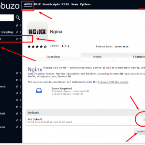 Cara Install nginx di Webuzo